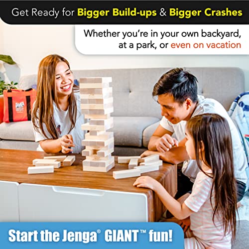 Jenga Giant - Hardwood Blocks - Stacks to Over 3 feet - Officially Licensed - JS4 - style: JS4