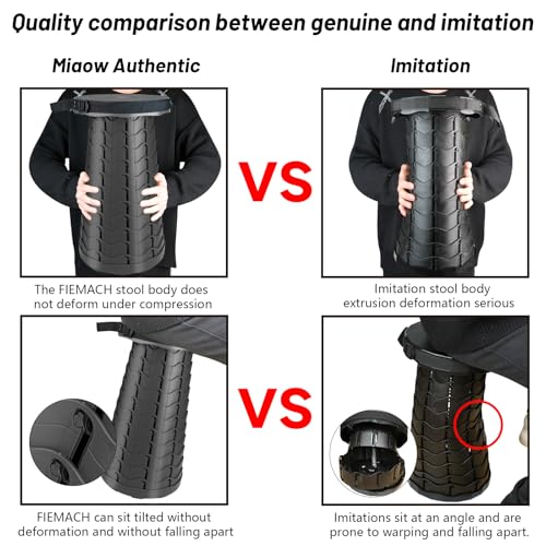 FoldingStool Colorful Stool Body Portable Collapsible Stool Seat Max Load Capacity 397lbs, Telescopic Folding Stools Retractable Stools for Adult Camping Hiking Travel Outdoor BBQ (Black) - color: Black