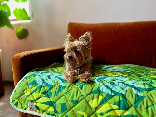 Waterproof Blanket, 29" x 34” - Seat Cover for Dogs and Pets. Ideal for Small and Medium Pet Crate Blankets, Settle mat, Diaper Changing and Playmat for Babies - color: Rust and Green