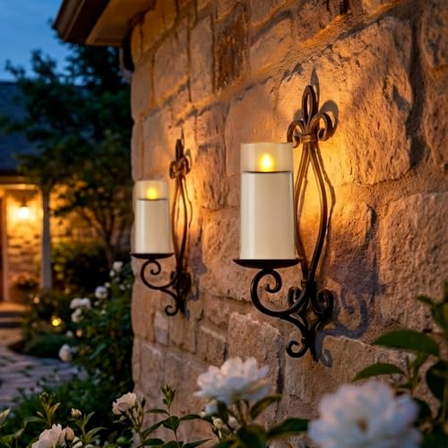 Homemory Solar Candles Outdoor Waterproof, Flickering Flameless LED Candles with Dusk to Dawn Sensor, 3"x6" Solar Powered Candles for Outdoor Lanterns Patio Garden Yard Christmas Decorations, 2 Pack - size: D3"xH6", 2 Pcs, Acrylic