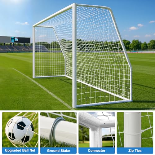MOPHOTO Soccer Goal, 6X4/8x6/10x6.5/12x6/16x7/18.5x6.5/21x7/24x8ft Soccer Goals for Backyard, Full Size Soccer Goal for Teens & Adults Training - size: 21x7FT, style: Alloy Steel