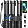TrixHub Rechargeable Flashlights 3 Pack, Super Bright High Lumens Flash Light, 5 Modes Zoomable Linternas with LCD Digital Display, Powerful Handheld LED Flashlights for Home Emergencies Camping - size: 3pack
