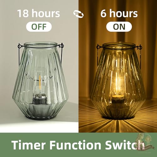Battery Operated Lamp Hanging,Cordless LED Table Lamp with Timer, Decorative Lantern Lights Outdoor Indoor Decor for Patio/Home/Hallway/Deck/Spareroom/Bedroom/Tabletop/Fireplace/Vintage Style (LGreen) - color: Light Green