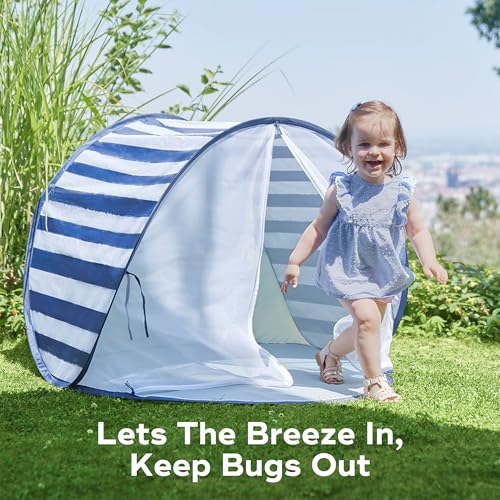 Babymoov Baby Anti UV Tent, Sun Protection UPF 50+, Pop Up Play Tent and Sun Shade, Marine (Summer 2025 Edition) - style: Marine Tent
