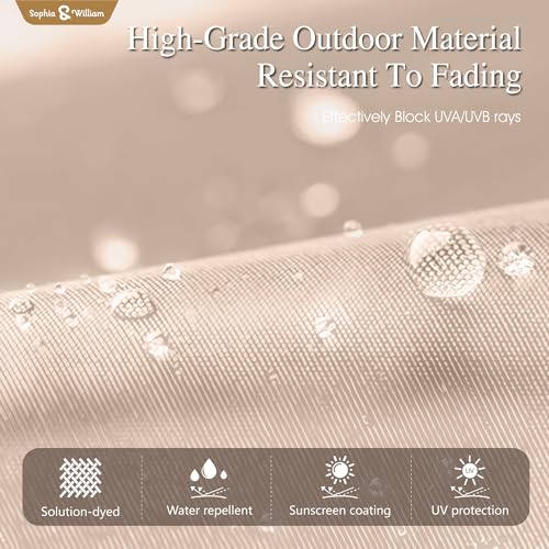 Sophia & William 15 ft Extra Large Patio Umbrella with Base Included, Rectangular Outdoor Umbrella Heavy Duty, Market Umbrella Double-sided Fade Resistant for Pool Garden Backyard, Beige - color: Beige