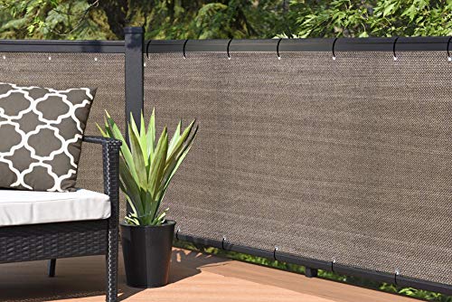 Elegant Privacy Screen for Backyard Fence, Pool, Deck, Patio, Balcony and Outdoor Paneling - Include Zip Ties (3 X 6 FT, Walnut) - color: Walnut, size: 3 X 6 FT