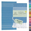 WETCAT Turkish Beach Towel Oversized (38"x71") 100% Turkish Cotton, Made in Turkey - Sand Free, Extra Large, Ultra Soft, Quick Drying, Compact & Lightweight for Travel - Blue - color: Blue, size: Beach Towel (38" x 71")