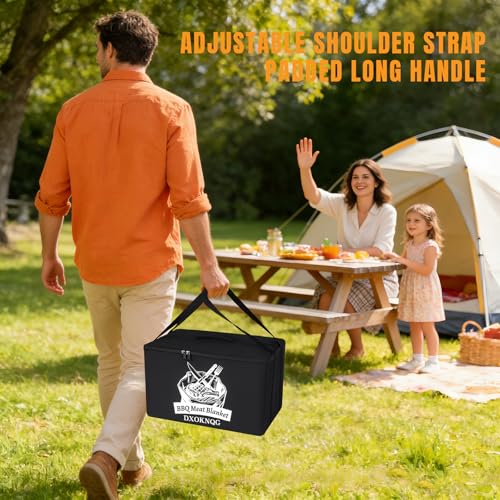 BBQ Insulated Food Bag - 5-Layer Thermal Cooler/Warmer for Grilling, Picnics | Collapsible, Waterproof, Large Capacity (Fits Roasts, Burgers & More) - color: Black