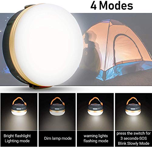 Censinda LED Camping Lantern, Rechargeable & Portable Tent Light, 300LM,3 Light Modes,1800mAh Power Bank,with Magnet Base,Electric Lantern Flashlight for Camping/Hiking/Fishing/Hurricane/Emergency