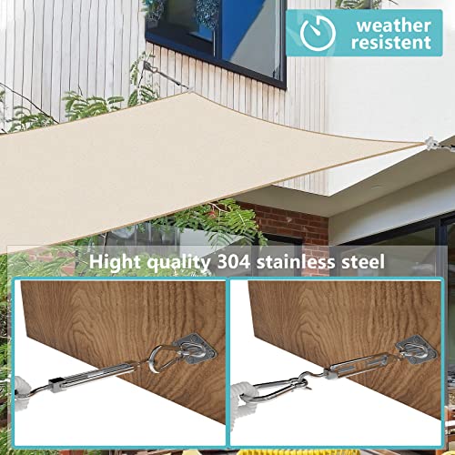 Shade Sail Hardware Kit, 6 Inch 304 Marine Grade Stainless Steel Sun Shade Hardware Kit for Triangle/Rectangle/Square Sun Shade Sails Installation (80 PCS) - size: 6#-80pcs, style: Classic