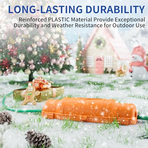 9 Pack Outdoor Extension Cord Safety Cover with Waterproof Seal IP54 Water-Resistant, Weatherproof Electrical Connection Box with 2 Latches, Plug, Socket, Holiday Decoration Light, Orange - color: Orange, size: 9 Pack