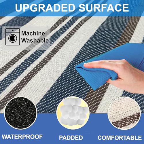 scuddles Extra Large Picnic Blanket – 60" x 60" Waterproof Outdoor Mat with Soft Dual-Layer Comfort, Foldable Travel Rug for Beach, Camping, Lawn, Parks & Family Picnics - color: Tan