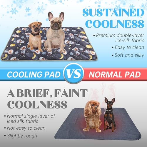Paw Legend Cool Dog Mat for Dogs & Cats - Summertime Pet Cooling Mat & Blanket, Washable Fabric, X-Large - color: Cartoon, size: X-Large(55x80")