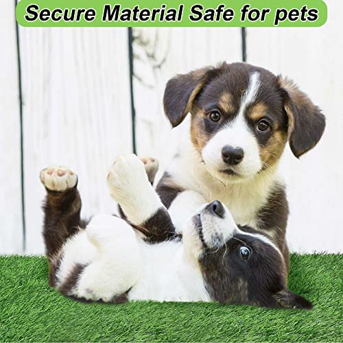 Amylove 6 Pcs Puppy Artificial Grass Pee Pads 14'' x 18" Fake Grass Turf for Dogs Washable Artificial Grass Rug Pet Potty Training Fake Grass Patch Mat with Drainage Hole for Outdoor Indoor Garden Use