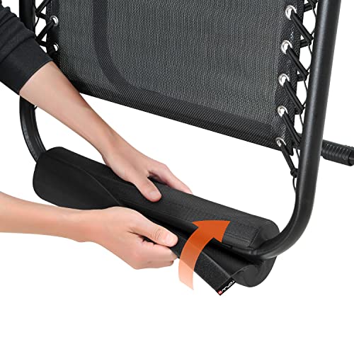 Zero Gravity Chair Cushion for Foot Rest, TOPJUM Footrest Cushion for Anti Gravity Folding Recliner, Footrest Padding for Patio Lawn Outdoor Chair, Lounge Accessory for Tall User - color: Black