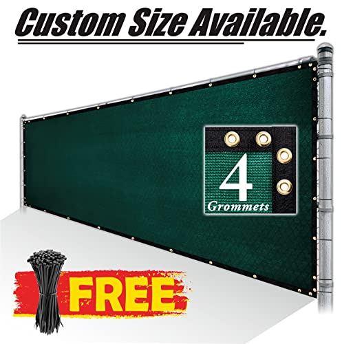 Royal Shade 4' x 12' Green Fence Privacy Screen Windscreen Cover Netting Mesh Fabric Cloth - Cable Zip Ties Included (We Make Custom Size) - color: Green, size: 0 4' x 1 2'