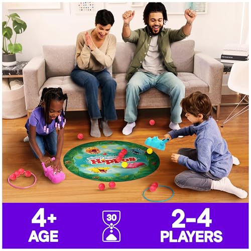 Spin Master Games, Hungry Hungry Hippos Giant Edition, Family Game for Indoor & Outdoor Play with Oversized Board, Preschool Activity, Screenless Activity for Kids, 2-4 Players, Ages 4 & Up - style: Hungry Hungry Hippos