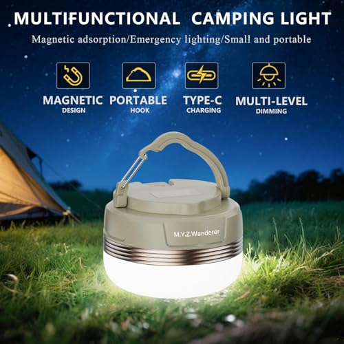 LED Camping Light Rechargeable, 1200LM High Brightness Tent Light with Magnet & 4 Modes Camping Lantern, Portable Hanging Lantern for Power Outages, Hurricanes, Home Emergency, Outdoor--2 Pack - color: 2 Pack