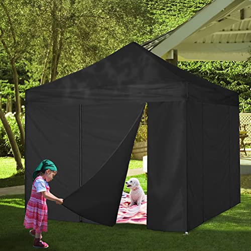 COOSHADE Instant Canopy SunWall 8x8 Canopy SideWall for Pop up Canopy Tent, 1 Pack Door Wall Only, Black - color: Black, size: 8x8-Door Wall