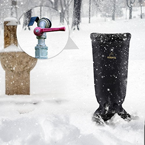 Kuuqa Large Size Outdoor Faucet Cover,Faucet Socks for Freeze Protection,Black - color: Black