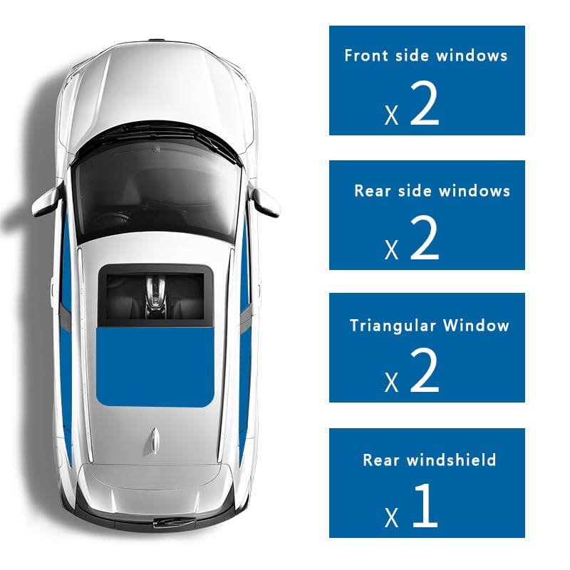Car Sunshades for Tesla Model S 2012, Windshield Breathable Portable Visor Sunproof UV Rays Privacy Protection Blocking Mosquito,A/7PCS - color: A/7pcs