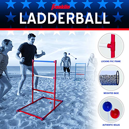 Franklin Sports Ladder Ball Set — Includes 2 Ladder Ball Targets with Weighted Bases and 6 Bolas — Ladder Golf Toss Outdoor Game For Beach or Backyard Fun — Professional, American, and Family Set Options - style: American