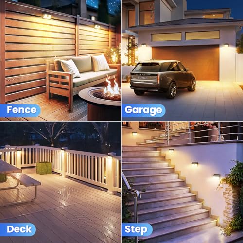 [6 Packs] Solar Motion Sensor Outdoor Lights, Super Bright Solar Lights Outdoor Waterproof, 3 Lighting Modes Security Wall Light for Outside Walking Dog Fence Backyard Deck Garden Door Step Garage - color: Warm White, size: 6 Pack