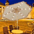 GDY 7.5 ft Tiki Patio Umbrella, Hula Thatched Umbrella with18 LED Sloar Ligths, Pool, Patio, Beach - color: Thatch+18 Lights, size: Umbrella Only