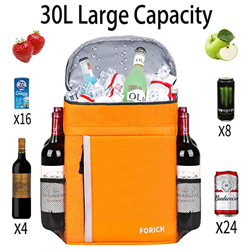FORICH Soft Cooler Backpack Insulated Waterproof Backpack Cooler Bag Leak Proof Portable Small Cooler Backpacks to Work Lunch Travel Beach Camping Hiking Picnic Fishing Beer for Men Women - color: Y - Orange