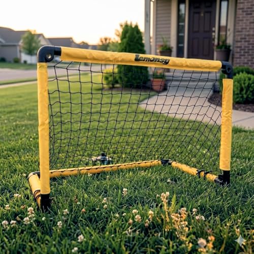 Small Soccer Goals for Kids, Foldable Mini Soccer Goal Set with Portable Soccer Net for Kids, Kid Soccer Goal for Indoor Outdoor Backyard Play, Soccer Toy Gift for Children - size: Elite Yellow: 35.43×23.62×23.62 inch in goal+ball