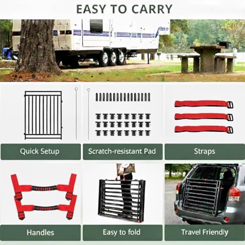 Dog Fence Outdoor Indoor, 47" Inch Height 32 Panels Dog Playpen for Large/Medium/Small Dogs Metal Dog Pen for Yard Camping and RV | Black-Silver - size: 47"Height, style: 32 Panels