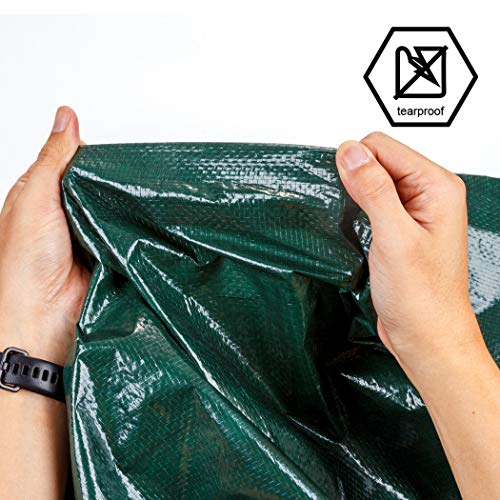 CARTMAN Finished Size 20x20 Feet Waterproof Green Tarp 8 Mil Thick, Multipurpose Protective Cover for Emergency Rain Shelter Camping Tarpaulin - size: 20'×20'