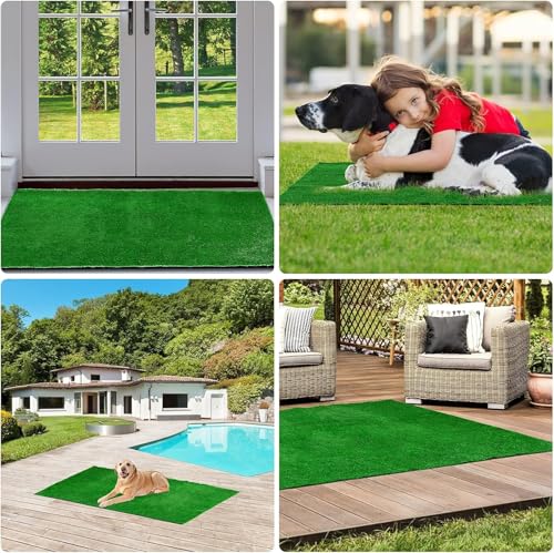 Artificial Grass, Large Artificial Turf, Synthetic Grass Mat Training Pad for Small/Medium/Large Dogs, Fake Grass Rug with Drainage Holes, Indoor Outdoor Rug Patio Lawn Decoration (3.28'x4.92') - size: 3.28'x4.92'