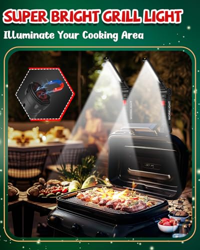 Coquimbo Tool Gifts for Men Him, Rechargeable LED Work Light Grill Light with Magnetic Base 5 Modes 360° Rotate Mens Gifts (4 Pack Black) - color: Black, size: 4 Pack
