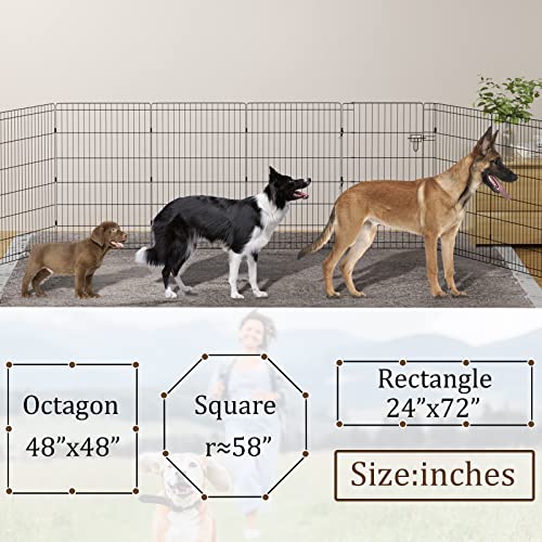 Pet Playpen Dog Pen Foldable Dog Exercise Fence 8 Panels 36 Inch Kennels Pet Playpen Options Ideal for Pet Medium Animals Outdoor Indoor - style: 24'' x 36'' x 8PCS
