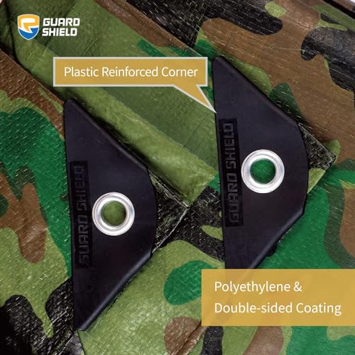 GUARD SHIELD Camo Tarp Waterproof 10x20 Feet Lightweight Camouflage Tarp Poly Cover 6mil - color: Light Camo, size: 10x20