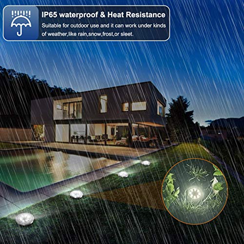 ZGWJ 8 Pack Solar Ground Lights,8 LED Upgraded Outdoor Garden Lights Landscape Lighting for Lawn Pathway Yard Deck Patio Walkway White - color: White Light, size: 8 Pack