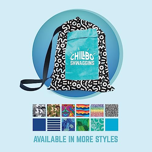 Chillbo Inflatable Couch – Unique Designs - No-Pump Setup, Ripstop Polyester, Stability Pegs, Fun Prints - Portable Air Inflatable Lounger for Beach, Camping, Festivals, and Tailgating - color: Black & White Swizzle, size: Large