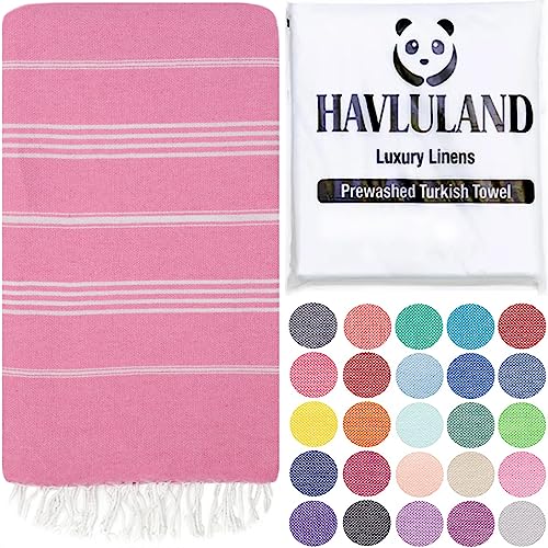 HAVLULAND Turkish Beach Towels, Oversized 40"x72" Turkish Bath Towel, Highly Absorbent Quick Dry Sand Free Beach Towels, Lightweight Pool Travel Camping Picnic Blanket - Pink - color: Pink