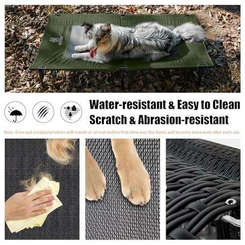 ONETIGRIS Elevated Dog Bed, Outdoor Dog Cod Large Raised Dogs Bed with Chew Proof Mesh, No-Slip Portable Dogs Cot Bed for Indoor & Outdoor Portable (Green, Medium) - color: Green, size: Medium