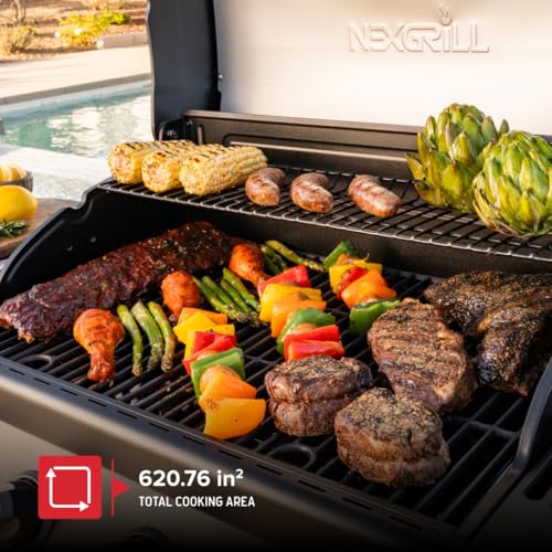 Nexgrill 4-Burner Propane Gas Grill with 2-In-1 Charcoal Tray & Side Burner, Stainless Steel Frame, 626 SQ In Total Cooking Space, 60,000 BTUs, BBQ Grill Perfect for Outdoor Gatherings - 720-1141 - style: 4-Burner + Side Burner (Black)