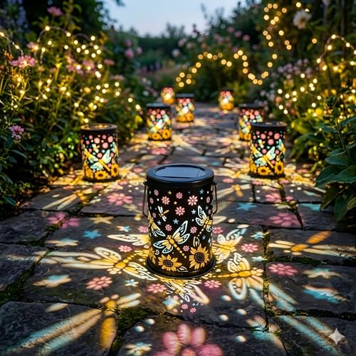 Solar Lanterns Outdoor Waterproof Solar Lights Outdoor Garden, Gifts for Women Mother's Day Mom Grandma, Hanging Solar Lights Dragonfly Garden Decor for Patio, Yard, Lawn, Porch, Backyard - style: Dragonfly