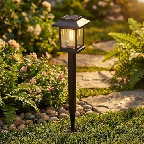 16-Pack Solar Lights Outdoor (Extra-Bright & Auto On/Off), Solar Powered Garden Lights, Outdoor Waterproof Solar Pathway Lights for Patio, Path, Yard, Landscape, Driveway, Walkway Decor (Warm White) - size: 16 Pack