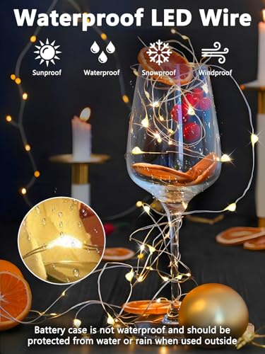 26FT 80 LED Fairy Lights Battery Operated with Remote Control & Timer, 1 Pack String Lights Outdoor Indoor, 8 Modes Twinkle Light for Christmas Party Wedding Birthday Bedroom DIY Décor (Warm White) - color: Warm White, size: 1 Pack 80led
