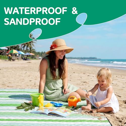 Waterproof Beach Blanket Picnic Outdoor Camping Mat Women Men Christmas Xmas Birthday Cool Ideas Best Friend Teacher Mother Day Mom Grandma Coworker Boss Bestie Adult Thank You Appreciation - color: Multi Green
