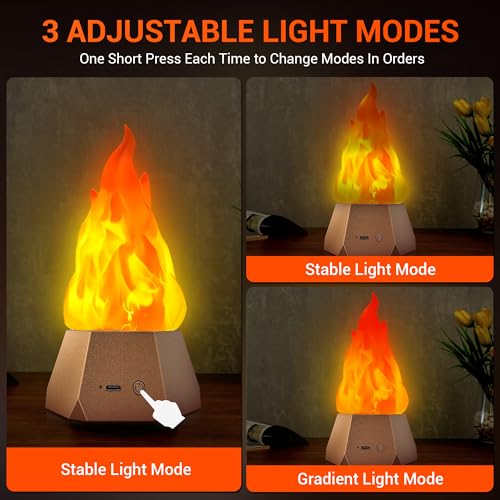 Ollcuz Night Lights, Multi-Purpose Fake Fire Lamp, USB Rechargeable Flickering Flame, 3-Mode LED Flame Light for Kids Children Bedroom Party Bar Outdoor Camping Yard Holiday Decorations, 4 Pack - size: 4pcs