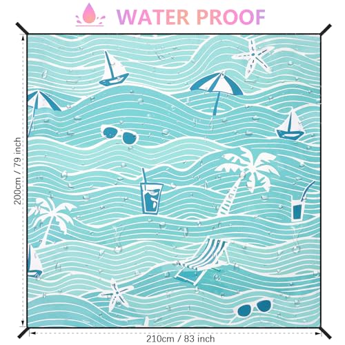 AISPARKY Beach Blanket Waterproof Sandproof Quick Drying Beach Mat Extra Large Outdoor Picnic Blanket for Travel Camping Hiking - color: Stys, size: 79" X 83"