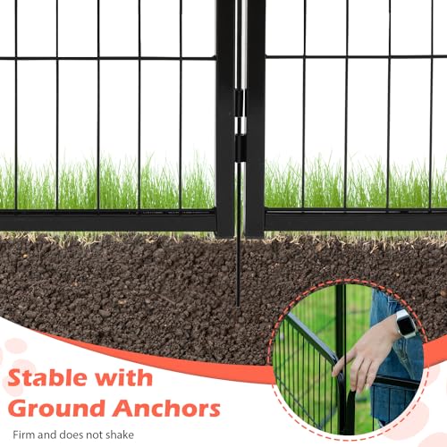 FDW Dog Playpen Dog Pen Dog Kennel 8 Panels 32 Inch Hight Indoor Outdoor Folding Metal Portable Puppy Exercise Pen Heavy Duty Dog Fence for Yard Camping,Black - style: 8 Panels
