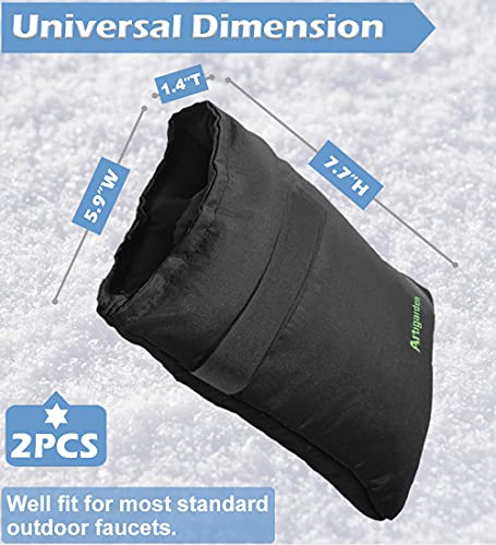 Artigarden Outdoor Faucet Covers for Cold Winter Outside Insulated Water Hose Bib Sock Protector, Black (2 Pack) - color: Black, size: 2PCS-M