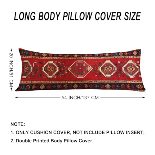 20"X54" Body Pillow Case Ethnic Aztec, Native American Style Geometric Boho Side Sleeper Body Pillow Covers Long Pillowcase Protector Body Cushion Cover for Couch Bed Sofa Car - color: Ethnic Aztec, size: 54" x 20" (Pack of 1)